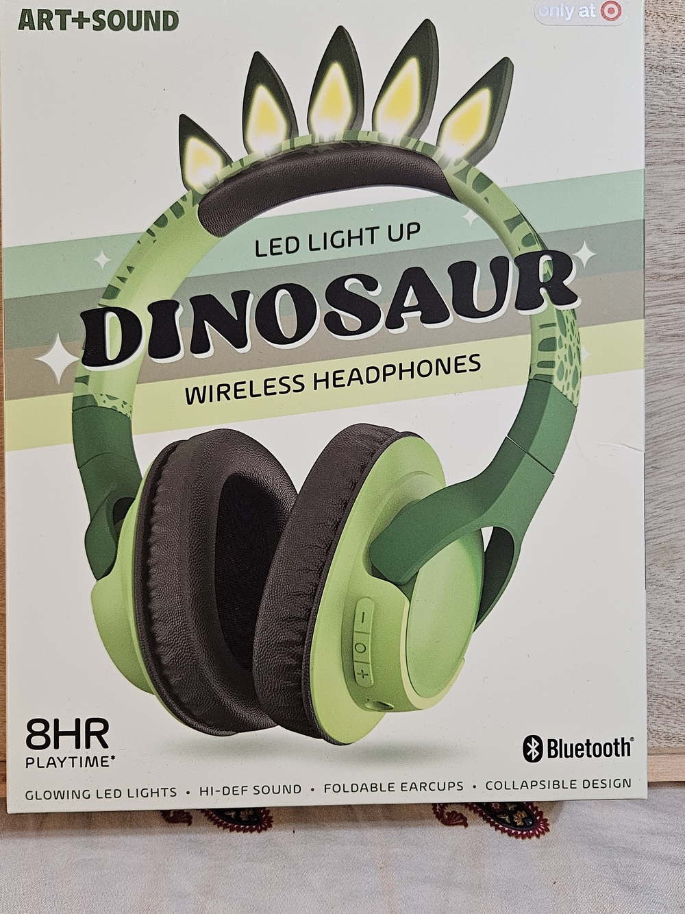 Target Art+Sound LED Light-Up Dinosaur Wireless Headphones - Green